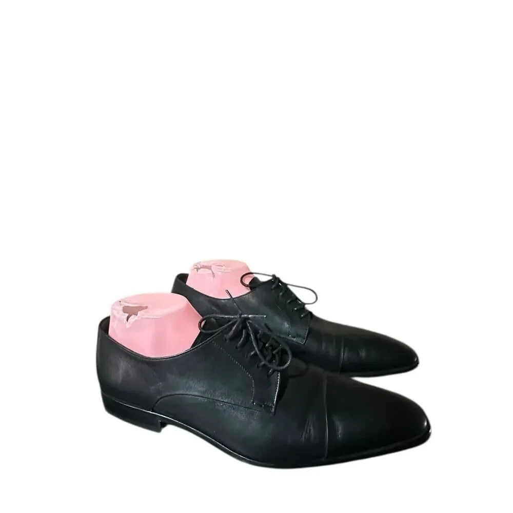 Michael Alba Exklusive Schuhe Black Leather Derby Handmade Germany Sz 43 US 10